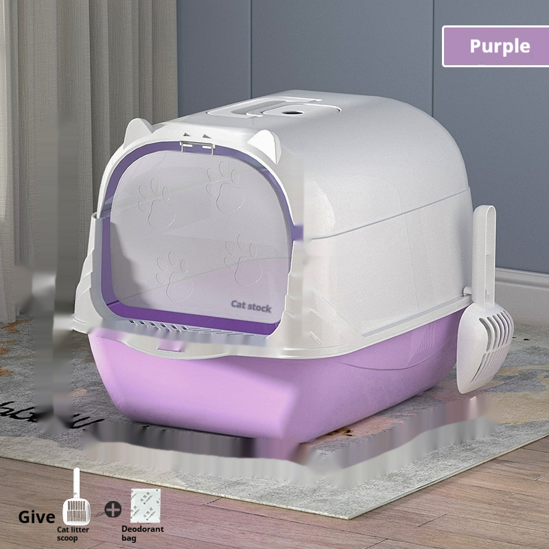 Large Enclosed Cat Litter Box