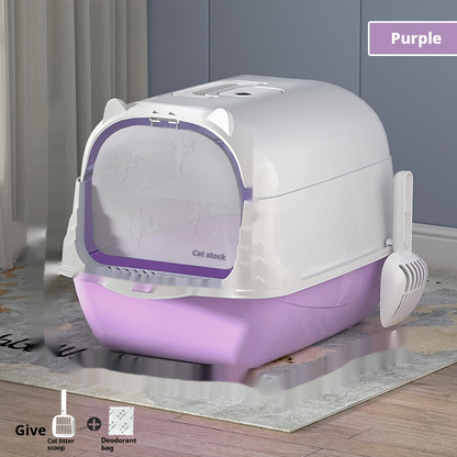 Large Enclosed Cat Litter Box