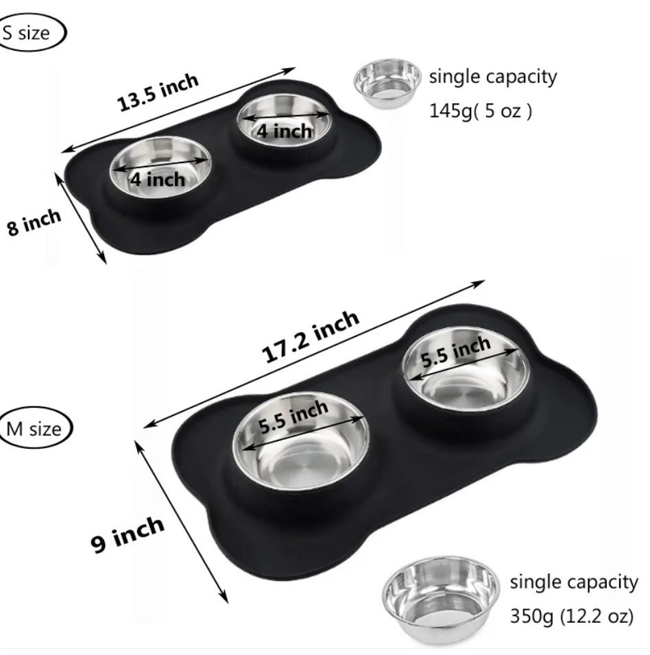 Bone-Shaped Silicone Pet Bowl Mat