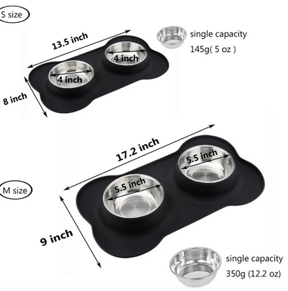 Bone-Shaped Silicone Pet Bowl Mat