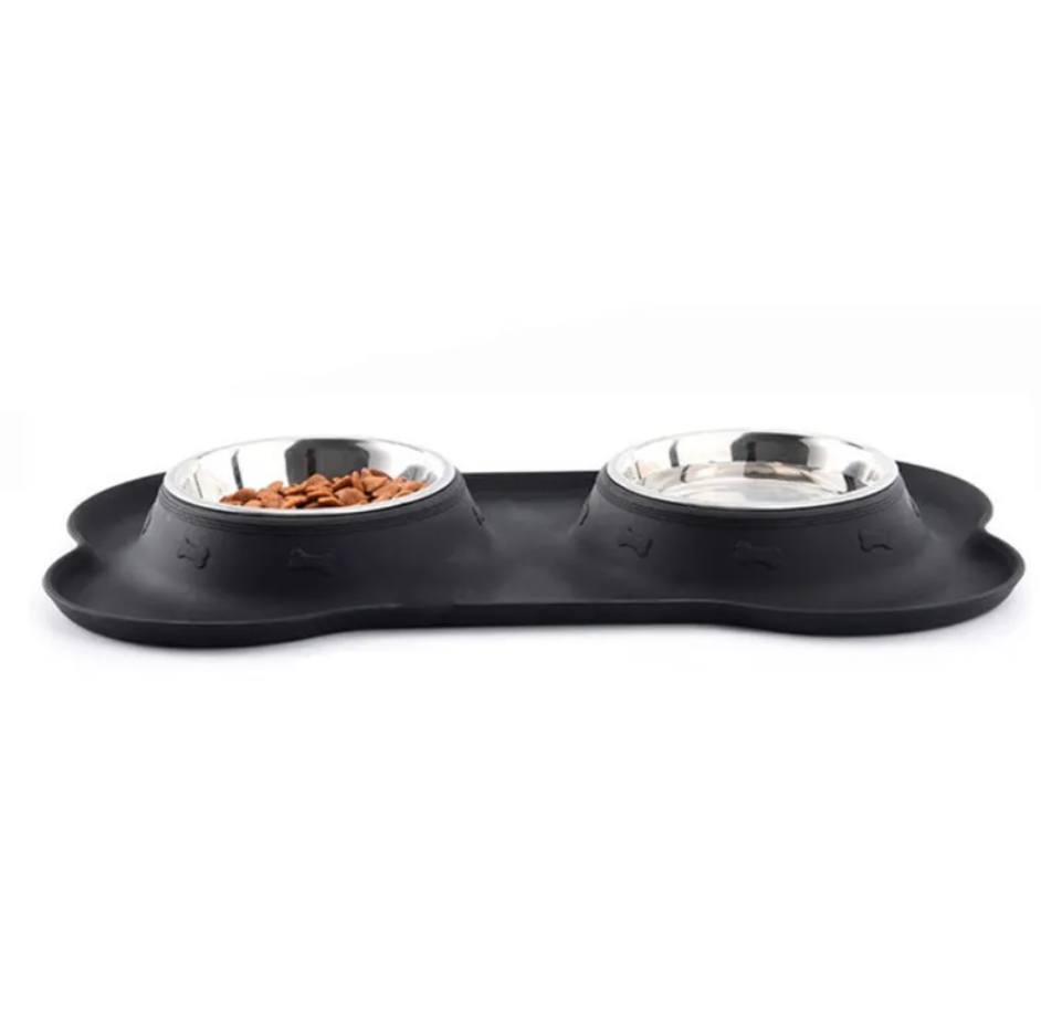 Bone-Shaped Silicone Pet Bowl Mat