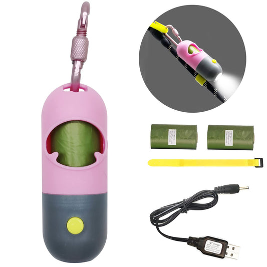 Rechargeable LED Poop Bag Holder