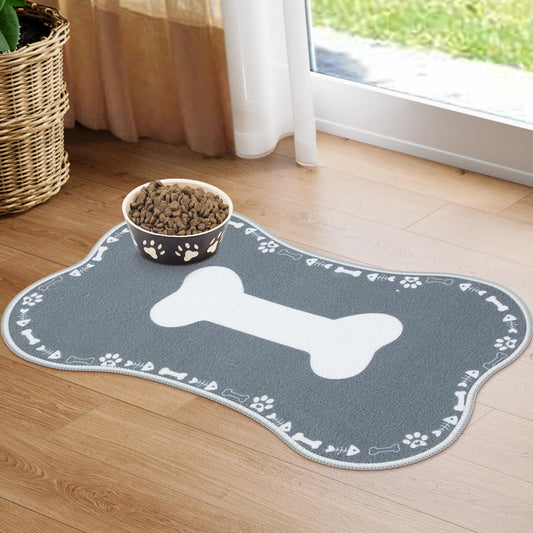 Bone-Shaped Absorbent Pet Food Mat