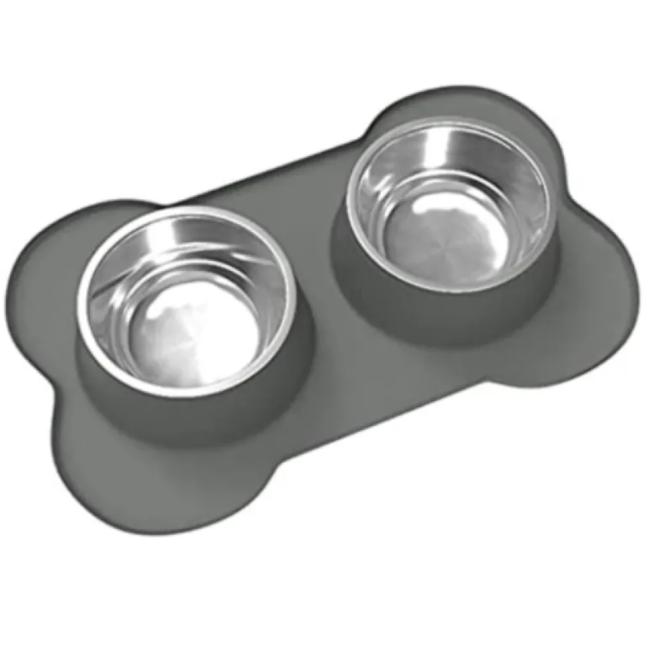 Bone-Shaped Silicone Pet Bowl Mat