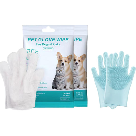 Pet Grooming Glove Wipes – 12PCS